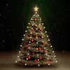 A decorated Christmas tree with lights and ornaments, set against a dark, starry background with green light rays emanating from above. Náhled obrázku produktu