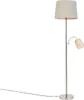 Klasyczna lampa podłogowa ze stali z szarym kloszem i Podgląd zdjęcia produktu 1