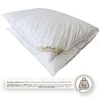 A white down comforter is folded and presented against a white background. Produktbild-Vorschau