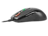 A black computer mouse with a green scroll wheel and an orange button is shown on a white background. Anteprima dell’immagine prodotto