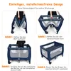 Four images showing the steps to assemble a baby crib. Anteprima dell’immagine prodotto