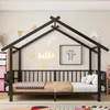 Merax Hausbett aus Metall 90x200cm, Jugendbett mit Produktbild-Vorschau 3