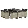 CLORIS 11-tlg. Garten-Essgruppe mit Kissen Hellgrau Poly Produktbild-Vorschau 2