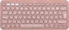 A top-down view of a rose-colored Logitech keyboard. Produktbild-Vorschau