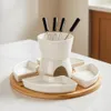 Schokoladenfondue-Set mit Bambusbrett, 11 Teile Produktbild-Vorschau 3