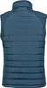 The back view of a blue and red puffer vest. Produktbild-Vorschau