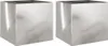 vidaXL Sadzarka 2 sztuki srebrna 42x40x39 cm stal Podgląd zdjęcia produktu 1