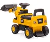 A yellow toy construction vehicle with a front loader, shown from a three-quarter front angle against a white background. Náhled obrázku produktu