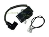 A black ignition coil with wires and connectors, shown on a white background with measurement annotations. Anteprima dell’immagine prodotto