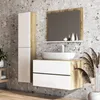 A modern bathroom vanity with a sink, mirror, and storage cabinet. Náhled obrázku produktu