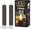 Stabkerzen LED mit Timer GRAU 2er indoor mit Timer Funktion Produktbild-Vorschau 1