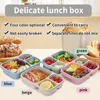 4er-Pack Bento-Lunchbox-Set, 3 Fächer, Weizenstroh, Produktbild-Vorschau 4
