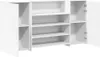 An open white cabinet with multiple shelves. Anteprima dell’immagine prodotto