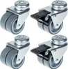 50mm 2" Zwillingsrollen, grau, Gummi, drehbar und gebremst, Produktbild-Vorschau 1