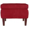 Tabouret avec pieds en bois Rouge bordeaux Velours Voir les images du produit 3