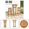 The Living Store Garten-Bartisch Ø60x105 cm Massivholz Produktbild-Vorschau 7