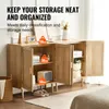 A wooden cabinet with its doors open, displaying storage items and weight indicators. Anteprima dell’immagine prodotto
