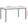 vidaXL Gartentisch 150x90x75 cm Gehärtetes Glas Poly Rattan Produktbild-Vorschau 7