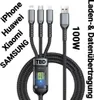 3in1 100W-intelligentes USB Schnellladekabel Lade-& Produktbild-Vorschau 1