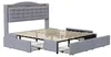 Boxspringbed - 160 x 200 cm, grijs, linnen en metaal, met Productafbeelding-voorbeeld 13