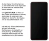 An image of a smartphone with text explaining the features of a screen protector. Produktbild-Vorschau