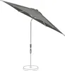 A gray patio umbrella with a white pole and base, set against a white background. Produktbild-Vorschau