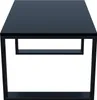 A black coffee table with a black metal frame, shown from the front. Voir les images du produit