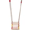 A wooden swing for children, suspended by ropes. Produktbild-Vorschau