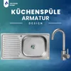 VBChome Lavello in acciaio inox con rubinetto 75x40x14 cm Anteprima dell’immagine prodotto 3