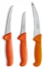 Three knives with orange handles are arranged diagonally on a white background. Náhľad obrázku produktu