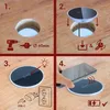 A four-panel instructional image showing how to install and use a wireless charger. Produktbild-Vorschau