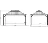 Diagrams of two gazebos with dimensions indicated. Náhľad obrázku produktu