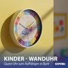 Kinder Wanduhr Sonne&Wolken Ø25x4cm Kunststoff Glas bunt Produktbild-Vorschau 3