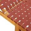Close-up of a red woven fabric surface on a wooden frame. Podgląd zdjęcia produktu