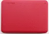 A red Toshiba Canvio Advance external hard drive is shown from a top-down perspective on a white background. Náhľad obrázku produktu