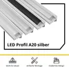 A20 LED Aluprofil Silber Eckprofil 30° 2 Halter metall Produktbild-Vorschau 5