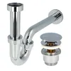tecuro Siphon extra lang mit Pop Up Ablaufventil verchromt Produktbild-Vorschau 1