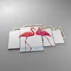 Bild auf Leinwand - Leinwandbild - 4 Teile - Flamingos Rosa Produktbild-Vorschau 2