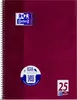 A close-up, front-facing view of a spiral-bound notebook with a dark red cover. Náhľad obrázku produktu