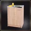 A kitchen cabinet with a sink, a yellow sponge, and a yellow cup. Náhľad obrázku produktu