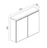 Meuble a miroir Paso 80 x 60 cm Chene - Miroir armoire Voir les images du produit 4