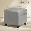 HOMCOM Fußhocker Hocker mit Seitentasche quadratisch Produktbild-Vorschau 3