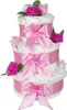 Große Windeltorte Rosenblüte | 3-stöckig rosa Produktbild-Vorschau 1
