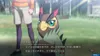 A character and a Digimon are in a grassy outdoor setting with a building in the background. Produktbild-Vorschau