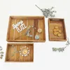 3 teiliges Serviertablett Set 39x29x5cm - Teakholz Produktbild-Vorschau 1