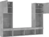 vidaXL 5-tlg. Wohnwand mit LED-Beleuchtung Betongrau Produktbild-Vorschau 6