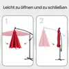SONGMICS Sonnenschirm Ø 300 cm mit LED-Solar-Beleuchtung Produktbild-Vorschau 6