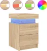 A product image of a wooden nightstand with blue LED lighting. Náhled obrázku produktu