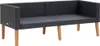 vidaXL 2-Sitzer-Gartensofa mit Auflagen Poly Rattan Schwarz Produktbild-Vorschau 3