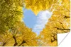 MuchoWow® Poster Bäume - Herz - Gelb - Himmel 120x80 cm - Produktbild-Vorschau 1